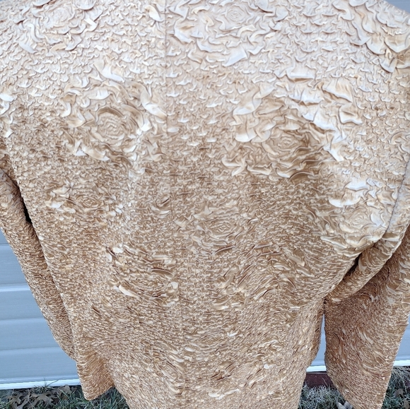 Vintage Talk of The Walk Gold Textured Blazer Jacket  Size 14 - Picture 6 of 11
